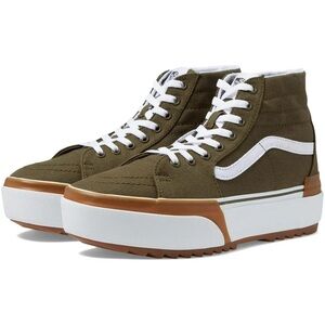 VANS Olive green Stackform tapered canvas Sk8-Hi (women’s size 9) 🫒